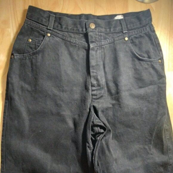 Vintage 80s Brown Tab Levi's 569 High Waist Tapered Black Denim Jeans - Picture 4 of 8